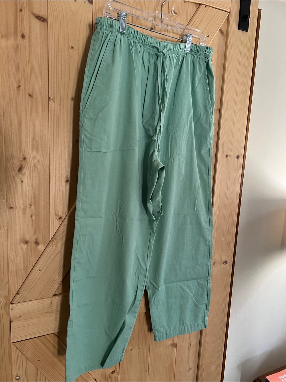 Men's Elastic-Waist Lightweight Scrub Pants in Mint Green